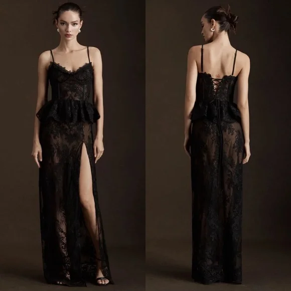 V. Chapman Ophilia lace maxi Dress in Black size 2